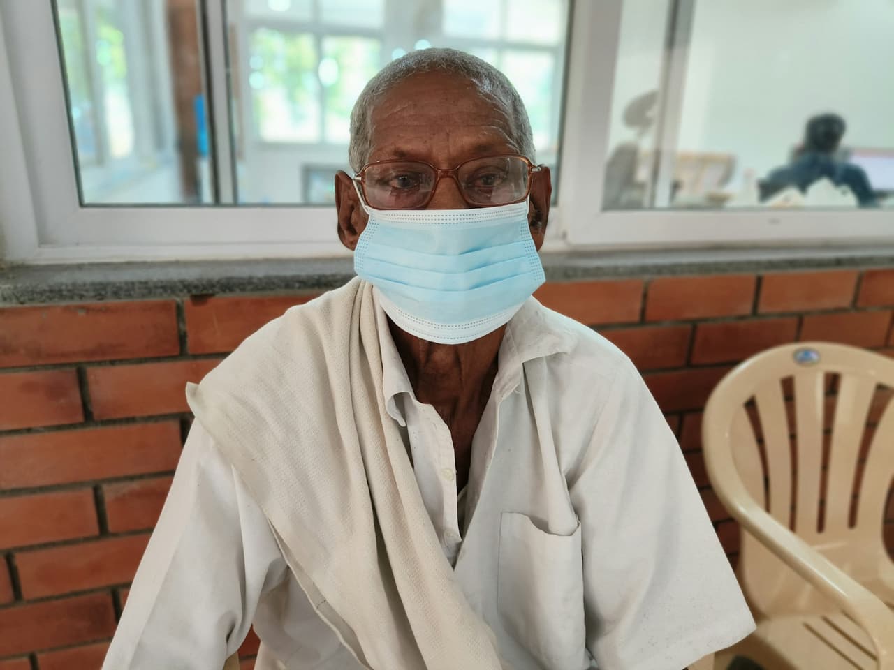 A patient at a health camp